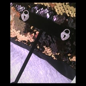 Lock heart post earrings NEW